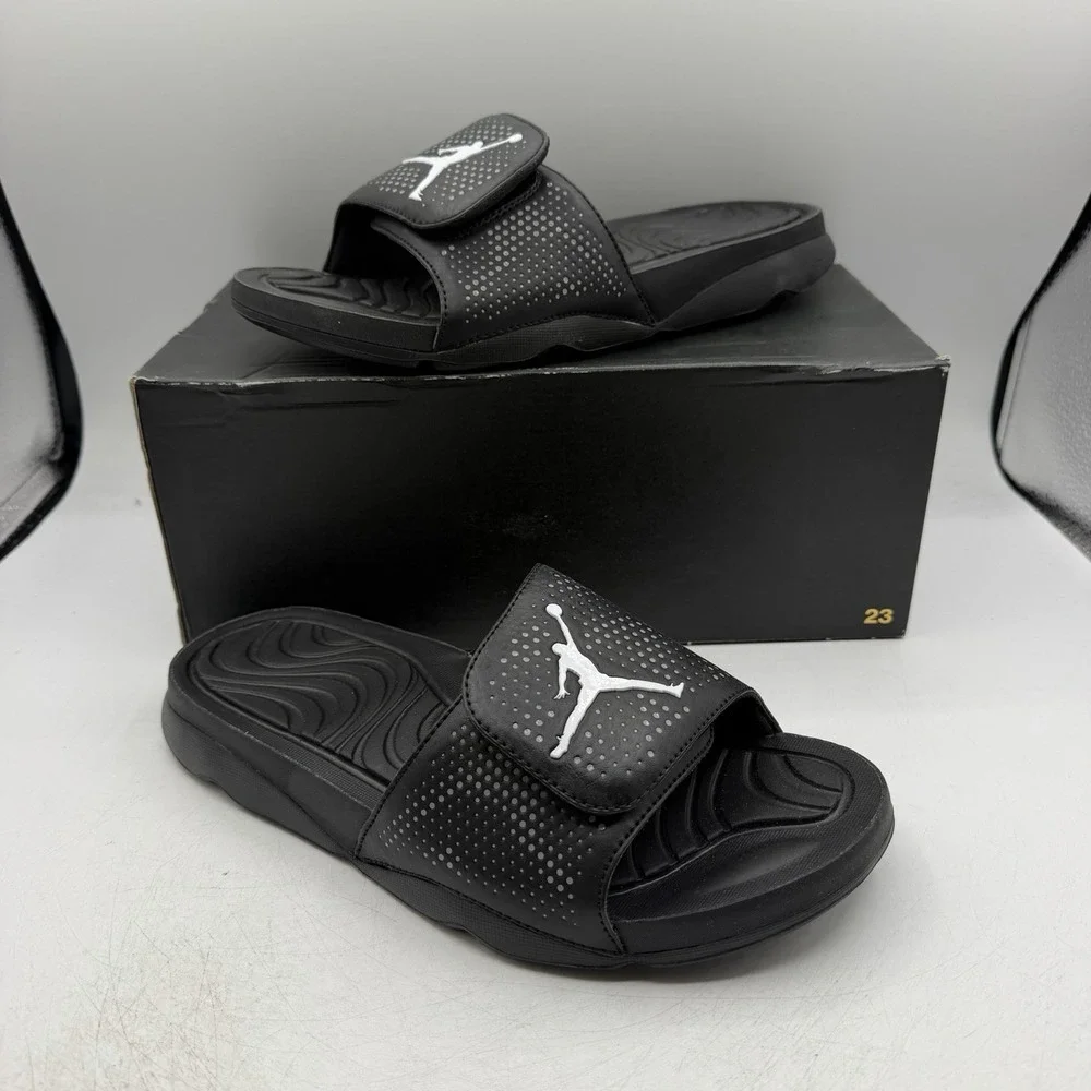 Nike Air Jordan Hydro 5 Slides Sandals Mens Sz 9 Black/White Slip On 820257-010